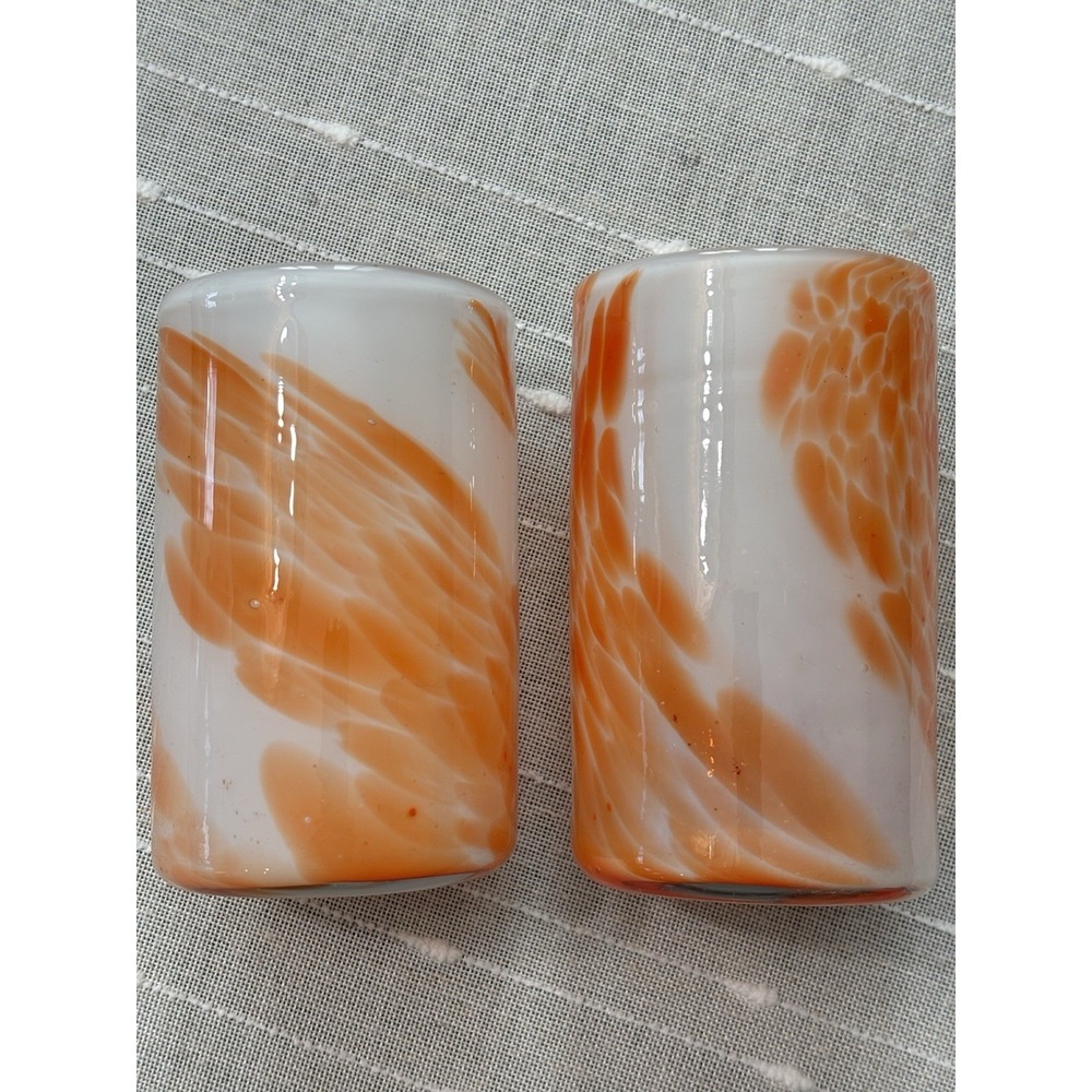 Individually Blown Handcrafted Drinking Glasses Set Of 2 - Unique!! MCM